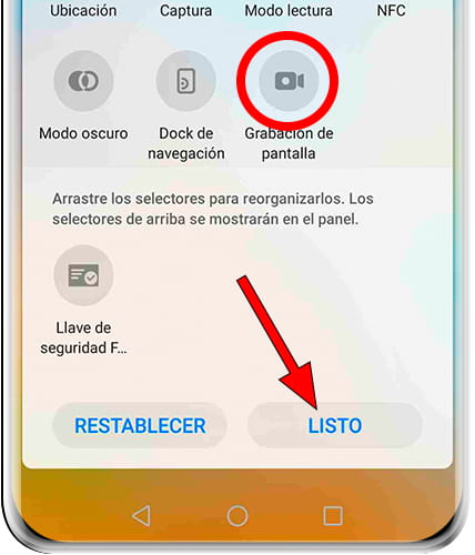 Icono grabar pantalla Mate 30E Pro 5G