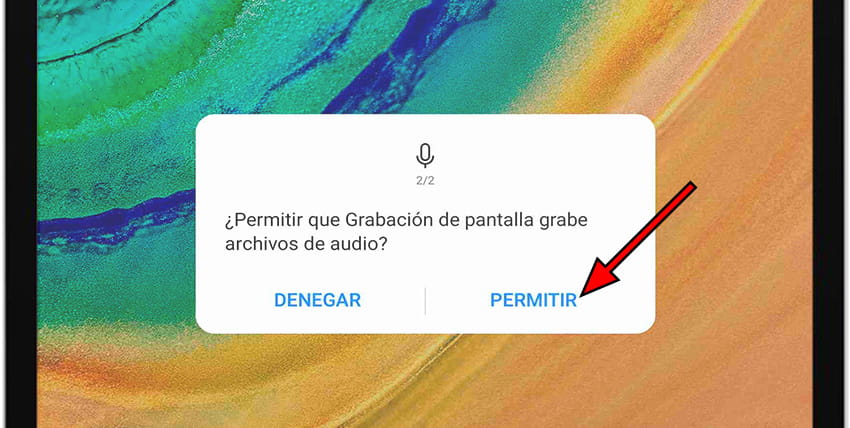 Mensaje permiso grabar audio Huawei Mate Xs 2